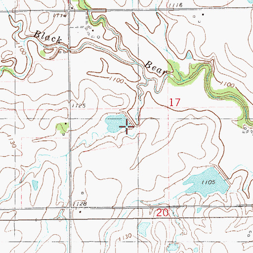 Topographic Map of Upper Black Bear Creek Site 37 Dam, OK