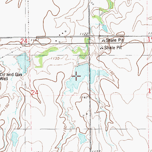 Topographic Map of Upper Black Bear Creek Site 36 Reservoir, OK