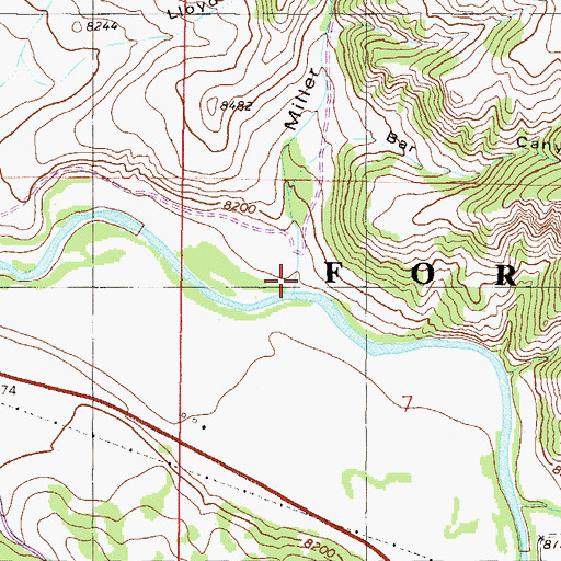 Topographic Map of Miller Gulch, CO