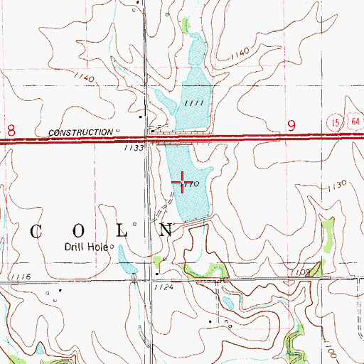 Topographic Map of Upper Black Bear Creek Site 31 Reservoir, OK