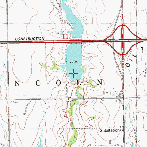 Topographic Map of Upper Black Bear Creek Site 30 Dam, OK