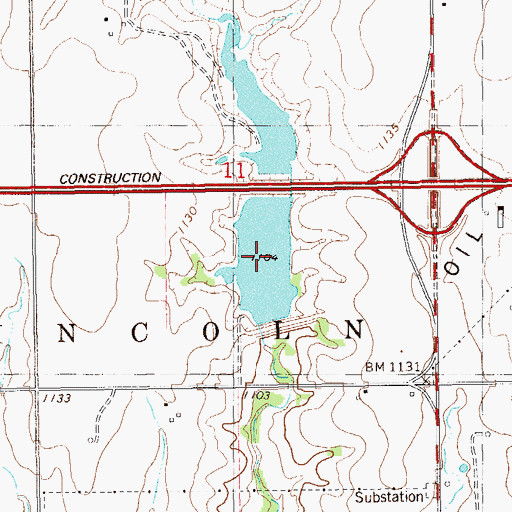 Topographic Map of Upper Black Bear Creek Site 30 Reservoir, OK