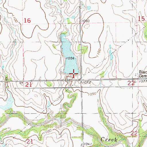 Topographic Map of Upper Black Bear Creek Site 27 Dam, OK