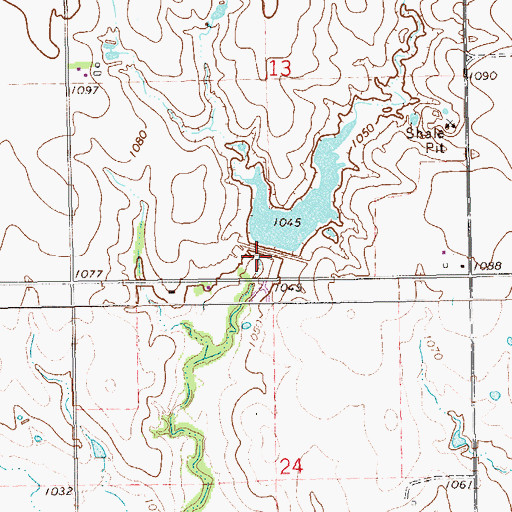 Topographic Map of Upper Black Bear Creek Site 24 Dam, OK