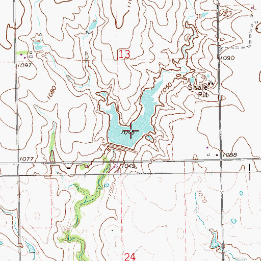 Topographic Map of Upper Black Bear Creek Site 24 Reservoir, OK