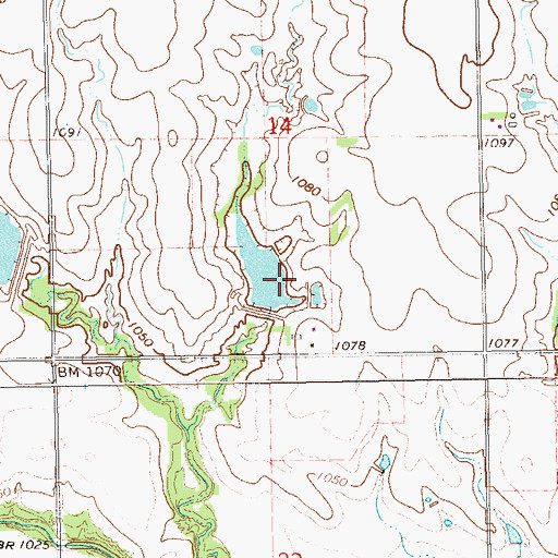 Topographic Map of Upper Black Bear Creek Site 25 Dam, OK