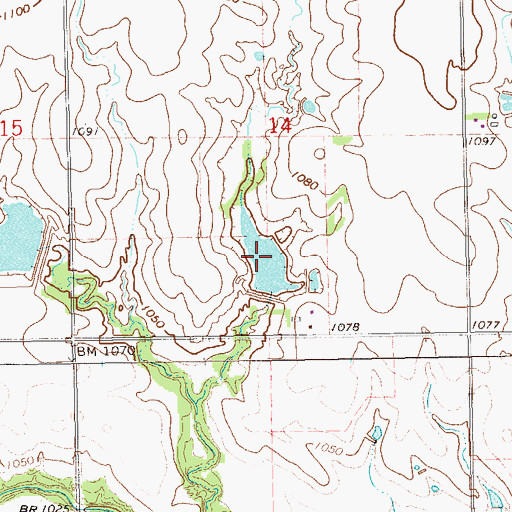 Topographic Map of Upper Black Bear Creek Site 25 Reservoir, OK