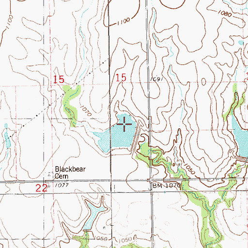 Topographic Map of Upper Black Bear Creek Site 26 Dam, OK