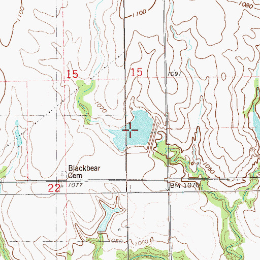 Topographic Map of Upper Black Bear Creek Site 26 Reservoir, OK