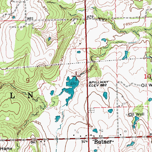 Topographic Map of Little Wewoka Site 4 Dam, OK