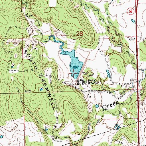 Topographic Map of Little Wewoka Site 1 Dam, OK