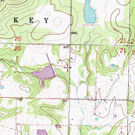 Topographic Map of Sallisaw Creek Site 2 Reservoir, OK
