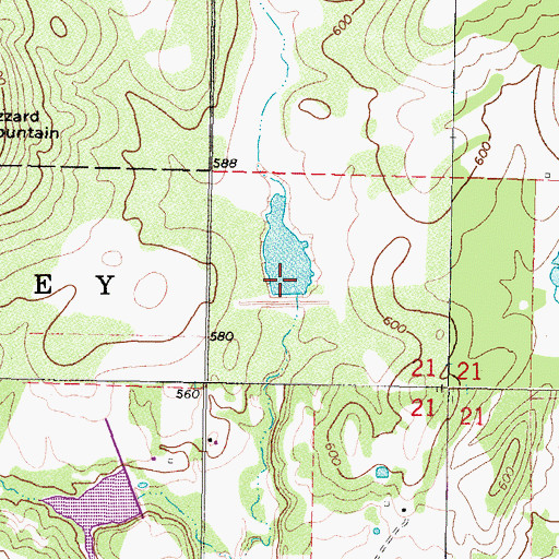 Topographic Map of Sallisaw Creek Site 3 Reservoir, OK