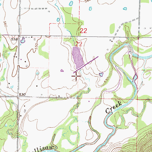 Topographic Map of Sallisaw Creek Site 4 Dam, OK