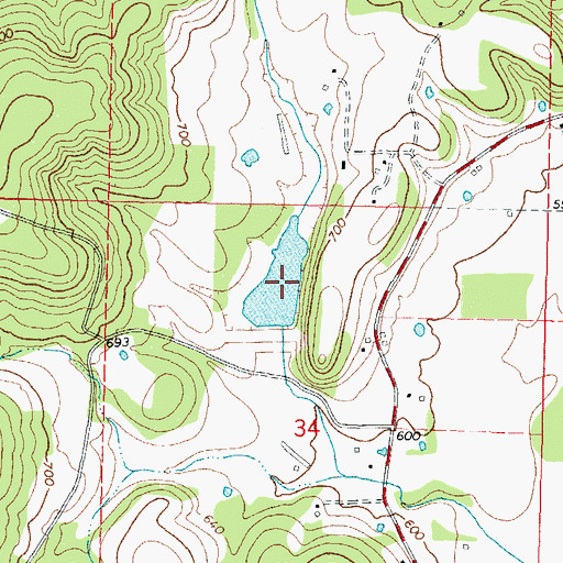 Topographic Map of Sallisaw Creek Site 6 Reservoir, OK