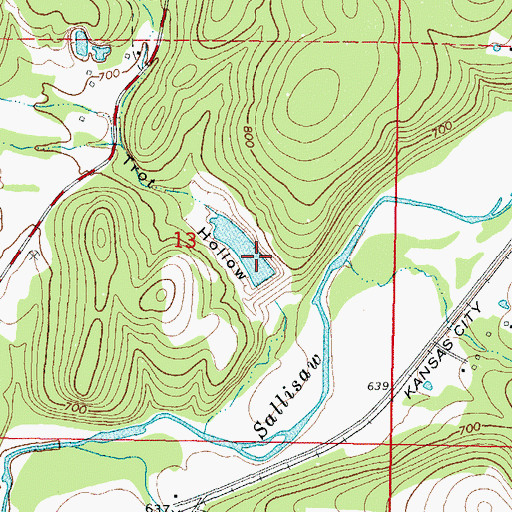 Topographic Map of Sallisaw Creek Site 8 Reservoir, OK