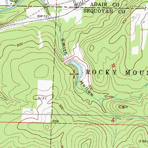 Topographic Map of Sallisaw Creek Site 27 Dam, OK