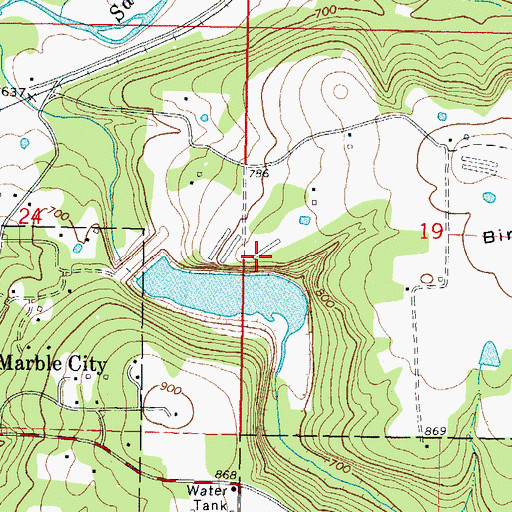 Topographic Map of Sallisaw Creek Site 28 Reservoir, OK