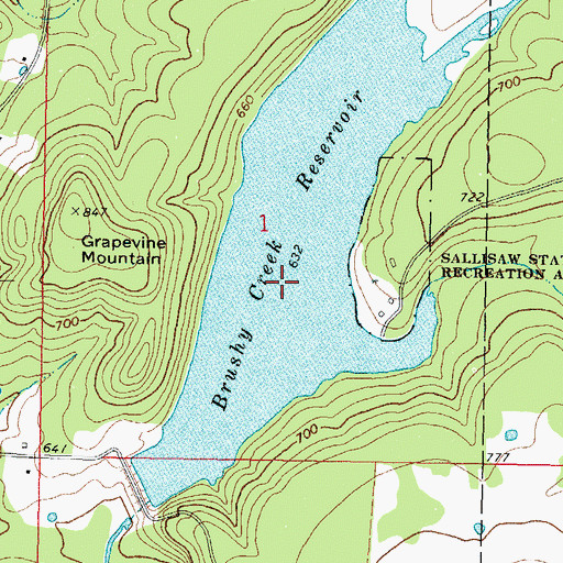Topographic Map of Sallisaw Creek Site 29 Dam, OK
