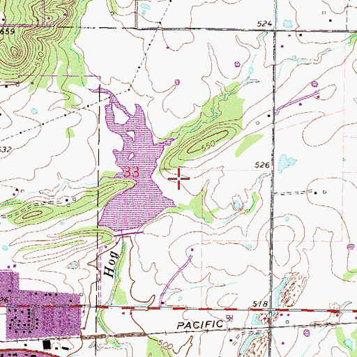 Topographic Map of Sallisaw Creek Site 32 Reservoir, OK