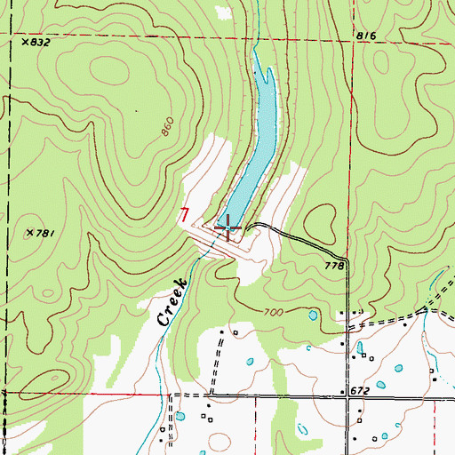 Topographic Map of Sallisaw Creek Site 36 Dam, OK
