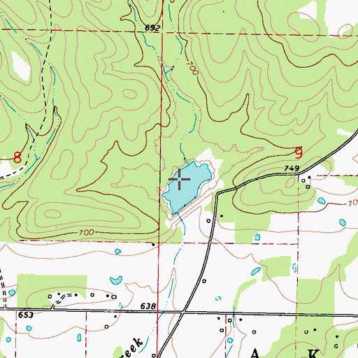 Topographic Map of Sallisaw Creek Site 37 Reservoir, OK