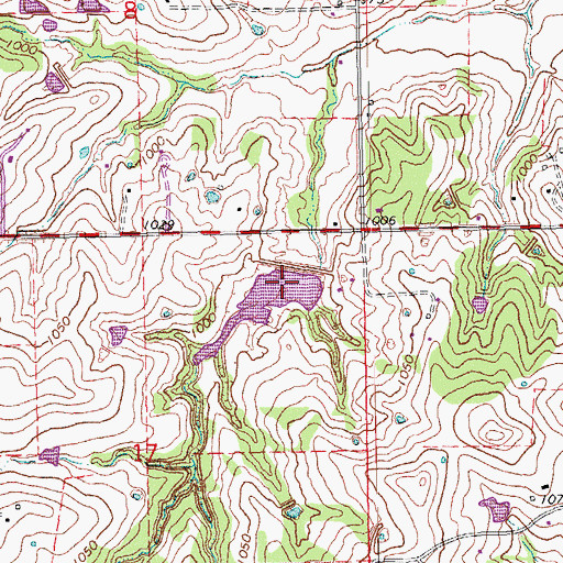 Topographic Map of Sandy Creek Site 33 Reservoir, OK