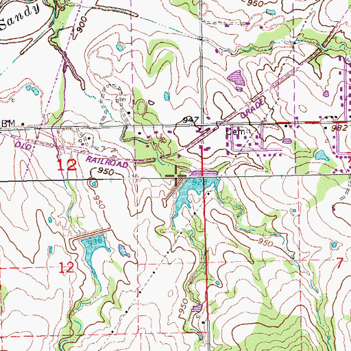 Topographic Map of Sandy Creek Site 1 Dam, OK