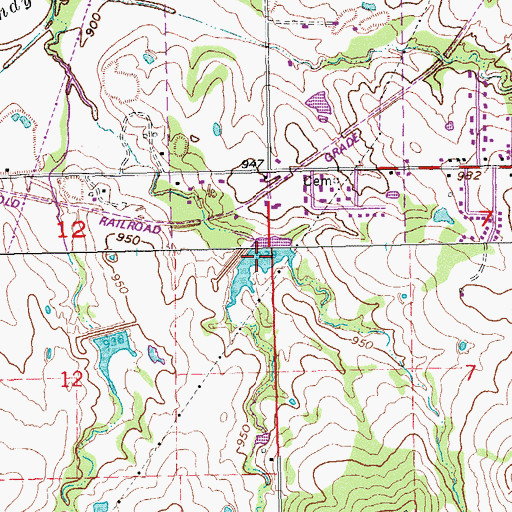 Topographic Map of Snady Creek Site 1 Reservoir, OK