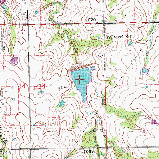 Topographic Map of Sandy Creek Site 2 Reservoir, OK