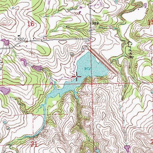 Topographic Map of Sandy Creek Site 4 Reservoir, OK