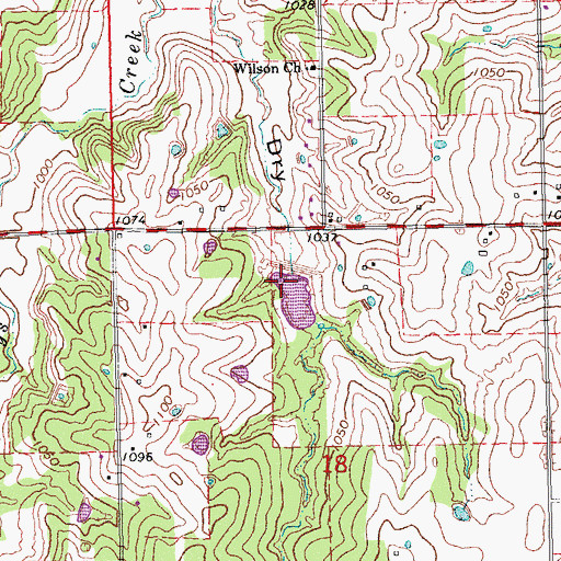 Topographic Map of Sandy Creek Site 6 Dam, OK