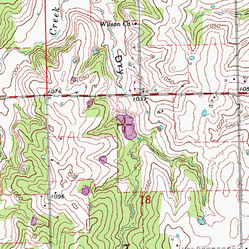 Topographic Map of Sandy Creek Site 6 Reservoir, OK