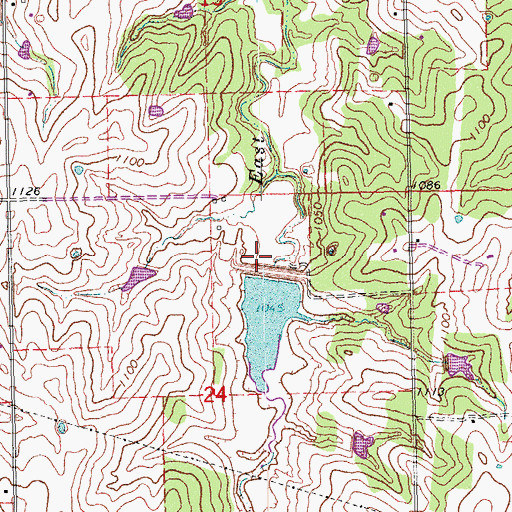 Topographic Map of Sandy Creek Site 7 Dam, OK