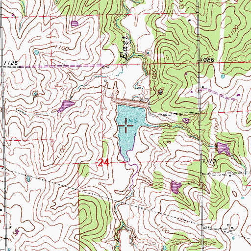 Topographic Map of Sandy Creek Site 7 Reservoir, OK