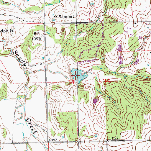 Topographic Map of Sandy Creek Site 10 Dam, OK
