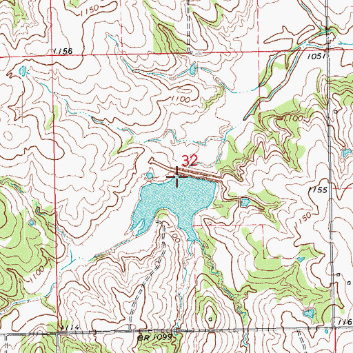 Topographic Map of Sandy Creek Site 13 Dam, OK