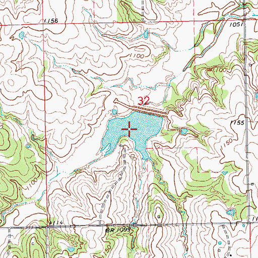 Topographic Map of Sandy Creek Site 13 Reservoir, OK