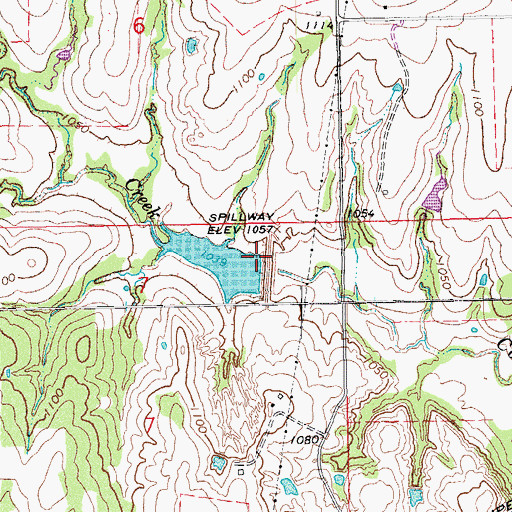 Topographic Map of Sandy Creek Site 17 Dam, OK