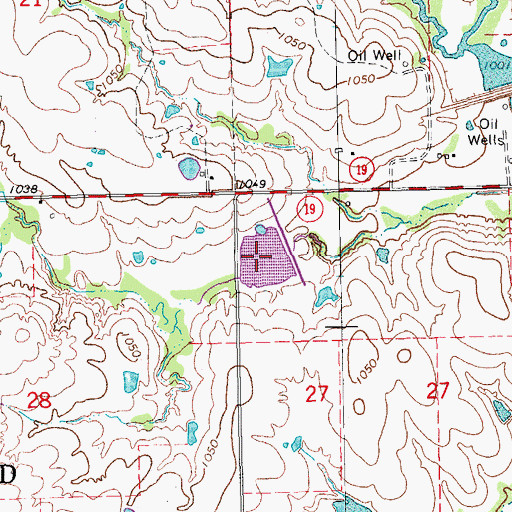 Topographic Map of Sandy Creek Site 19 Reservoir, OK