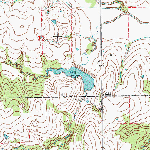 Topographic Map of Sandy Creek Site 22 Reservoir, OK