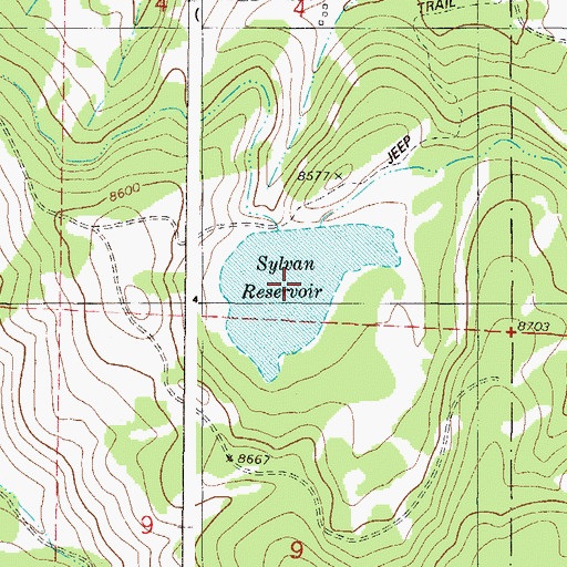 Topographic Map of Sylvan Reservoir, CO