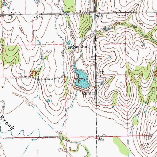 Topographic Map of Sandy Creek Site 30 Dam, OK
