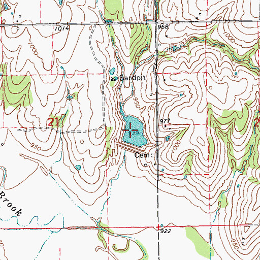 Topographic Map of Sandy Creek Site 30 Reservoir, OK