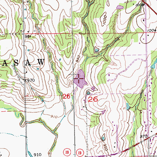 Topographic Map of Sandy Creek Site 31 Reservoir, OK