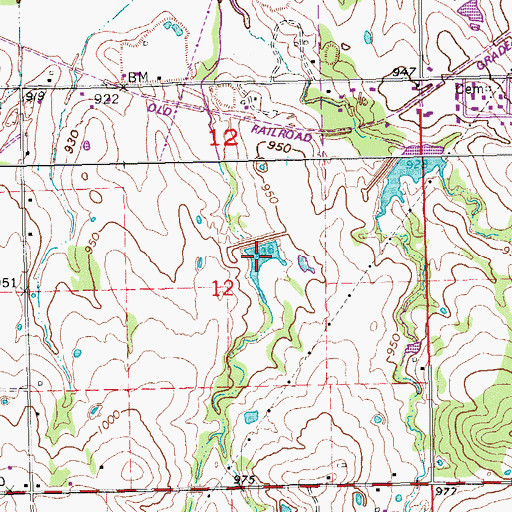 Topographic Map of Sandy Creek Site 32 Reservoir, OK