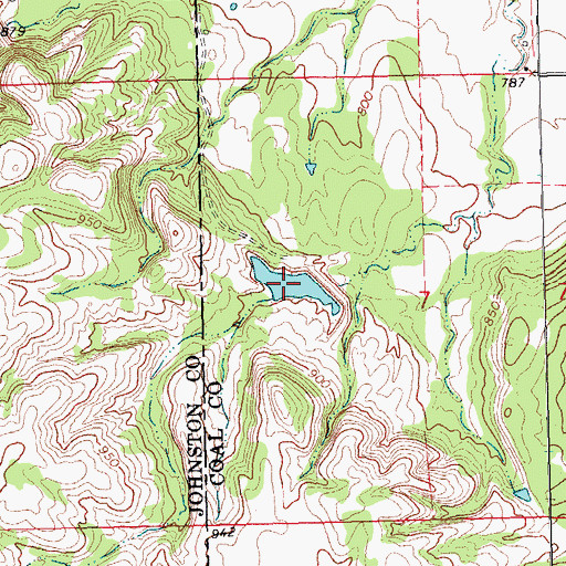 Topographic Map of Upper Clear Boggy Creek Site 11 Reservoir, OK