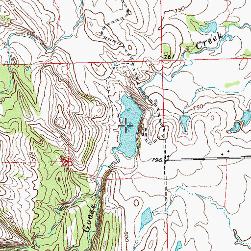 Topographic Map of Upper Clear Boggy Creek Site 14 Reservoir, OK