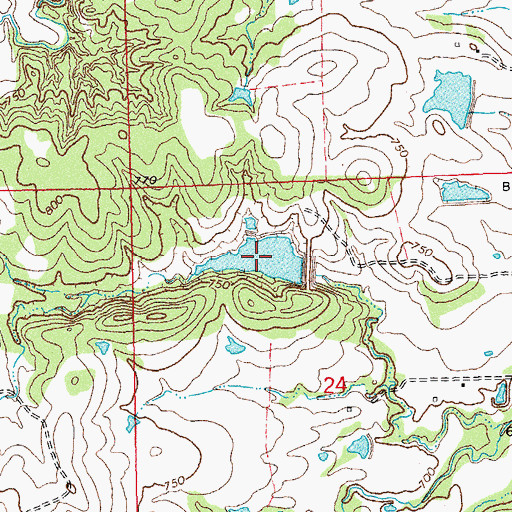 Topographic Map of Upper Clear Boggy Creek Site 15 Reservoir, OK