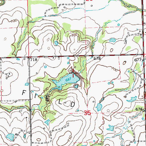Topographic Map of Upper Clear Boggy Creek Site 22 Dam, OK